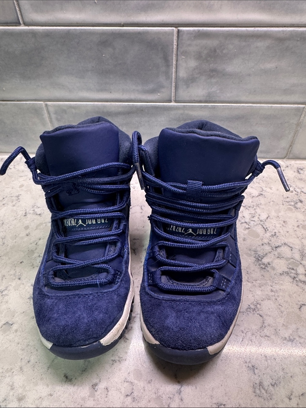 Jordan Kids Retro 11 Navy Midnight Velvet High-Top Sneakers Kids 12.5c